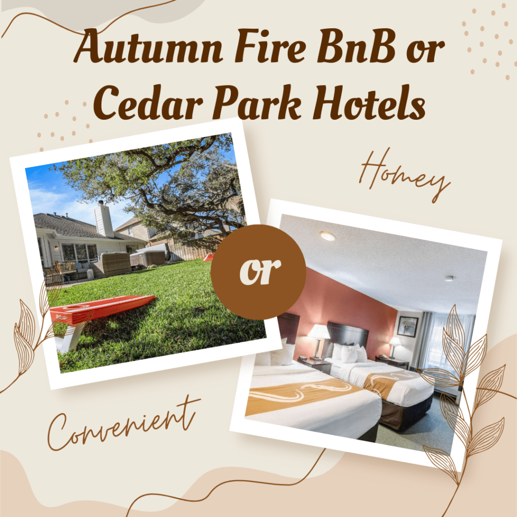 Cozy autumn-themed accommodations in Cedar Park, TX, perfect for extended stays.