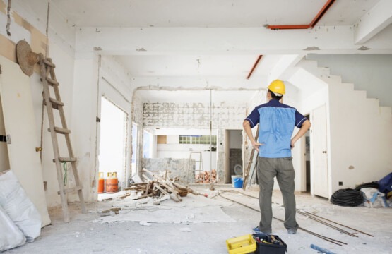 Construction manager inspecting a renovation site in Cedar Park during home renovations this May
